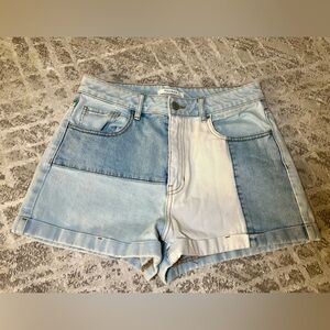 Pac Sun Color Blocked Jean Shorts